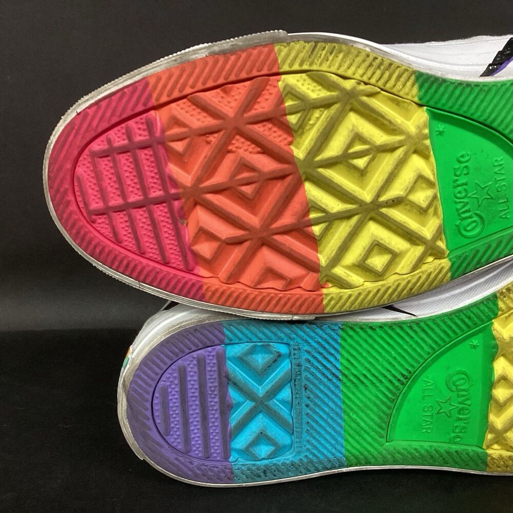 Converse CTAS High Pride Lightning Bolt Women's 8/Men's 6 White Rainbow 165715C - Picture 9 of 11